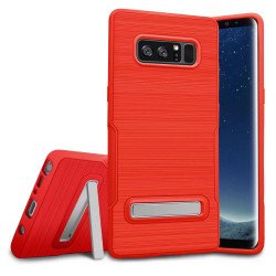 Galaxy Note 8 Brushed TPU Hybrid Kickstand Case (Red)